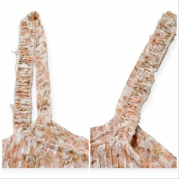 LoveShackFancy‎ Tove Floral Print Midi Dress, Size 2, Vanilla Foam - Picture 12 of 16